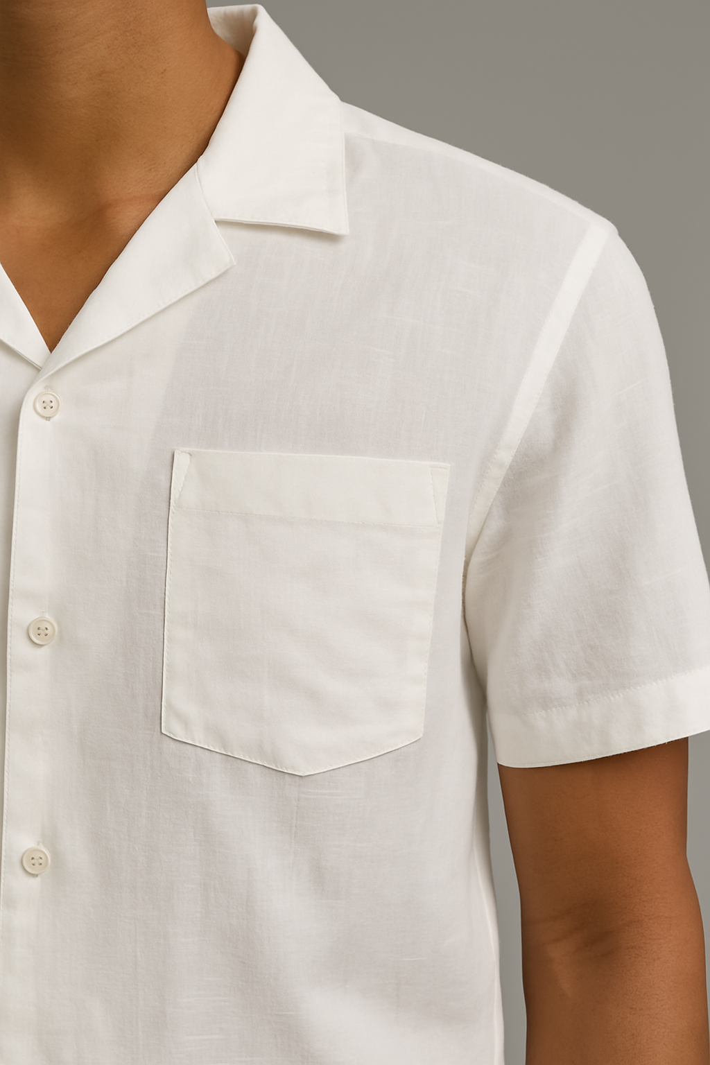 Camicia in Misto Lino / Bianco - Ideal Moda