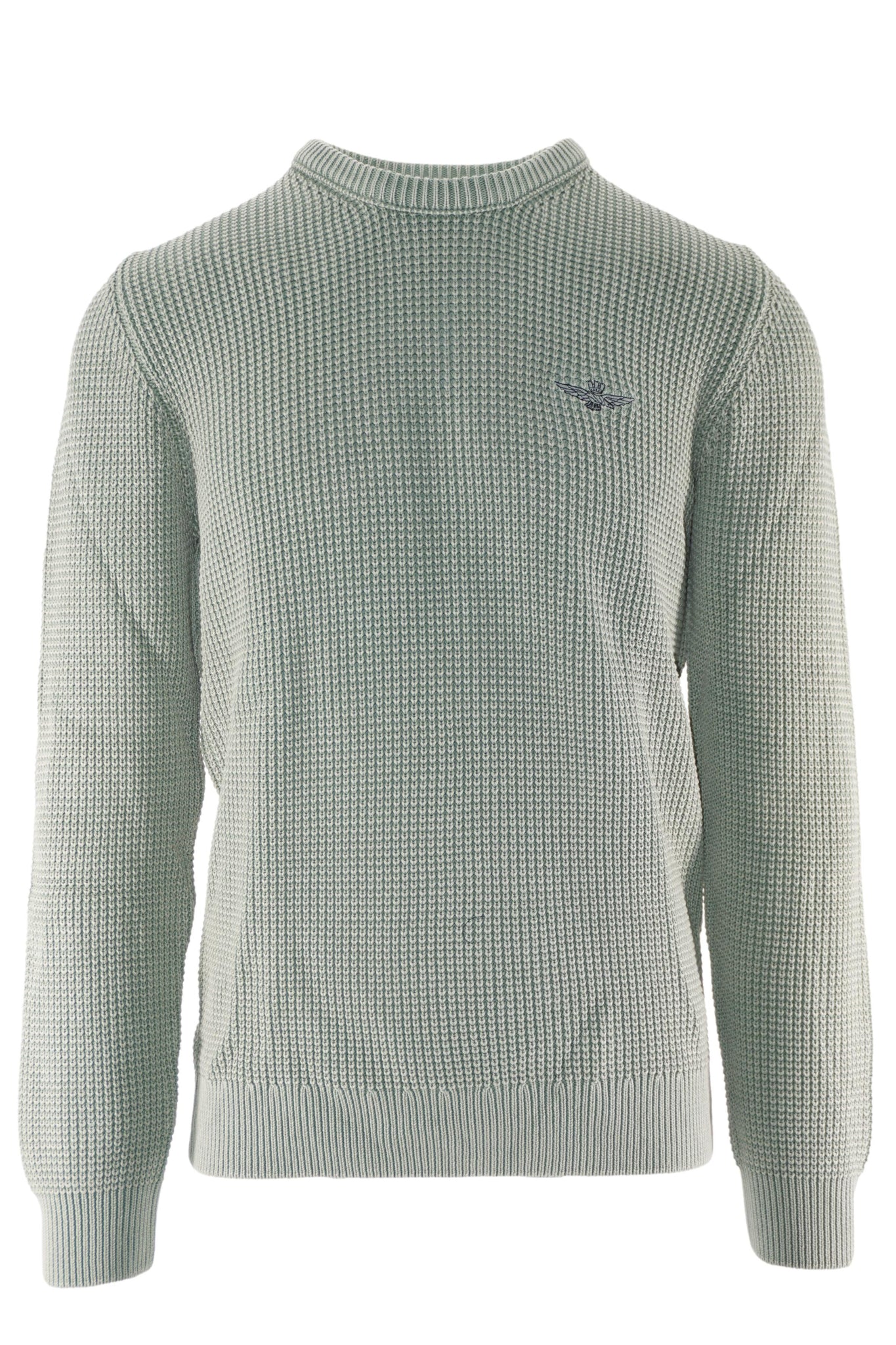 Maglia Girocollo con Tramatura / Verde - Ideal Moda