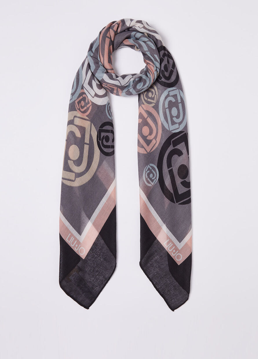 Foulard con Logo / Nero - Ideal Moda