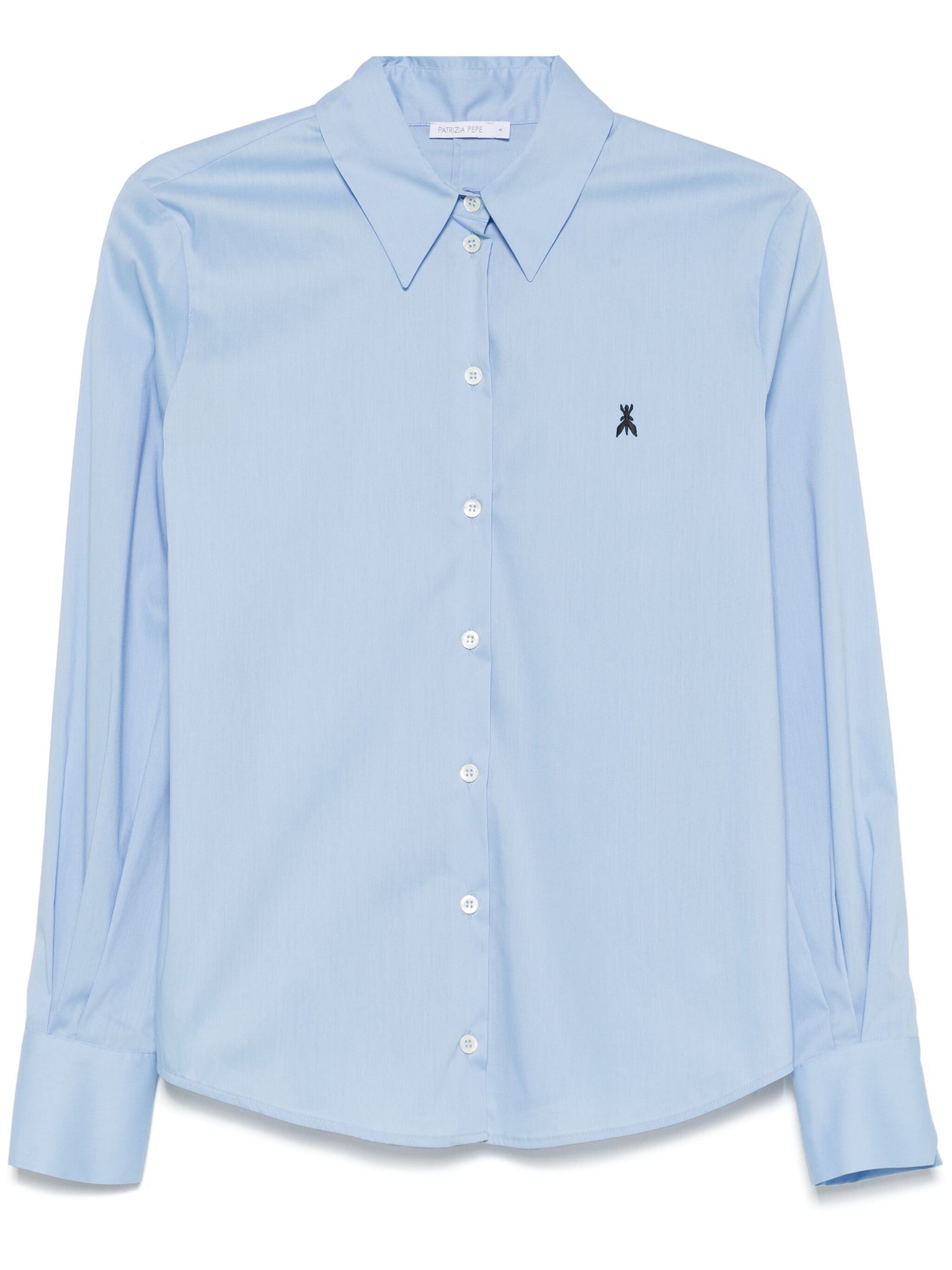 Camicia Tinta Unita con Spacco sul Retro / Celeste - Ideal Moda
