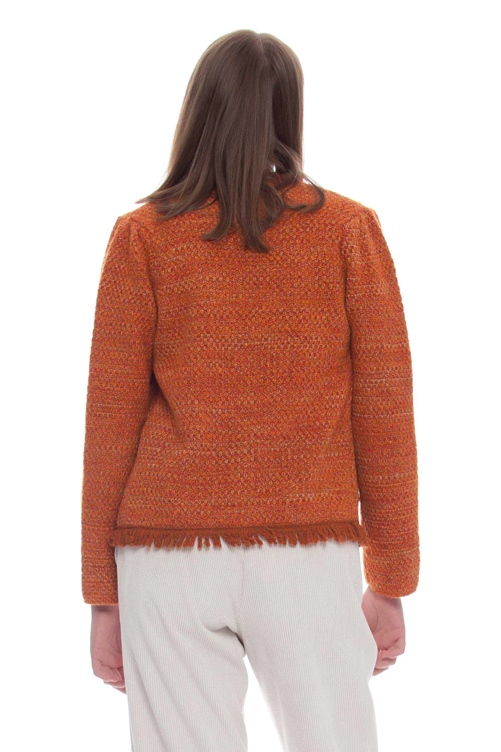 Giacca Corta Girocollo / Arancione - Ideal Moda