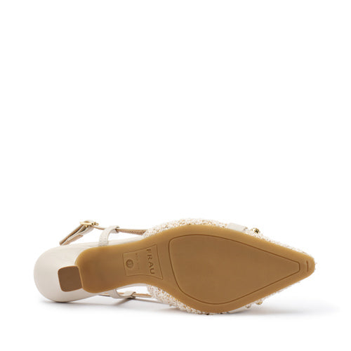 Slingback Gioiello con Tacco / Beige - Ideal Moda