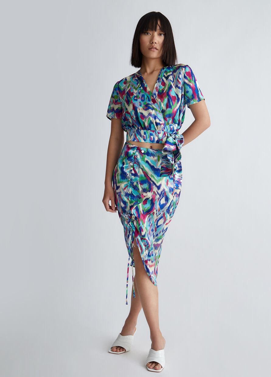 Top in Raso con Fiocco / Bluette - Ideal Moda