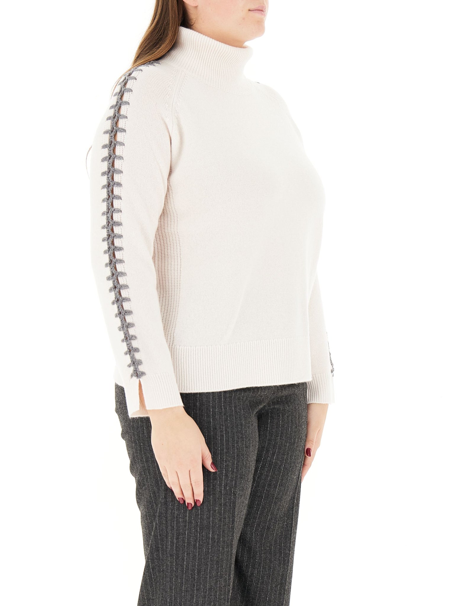 Maglia Dolcevita in Lana / Bianco - Ideal Moda