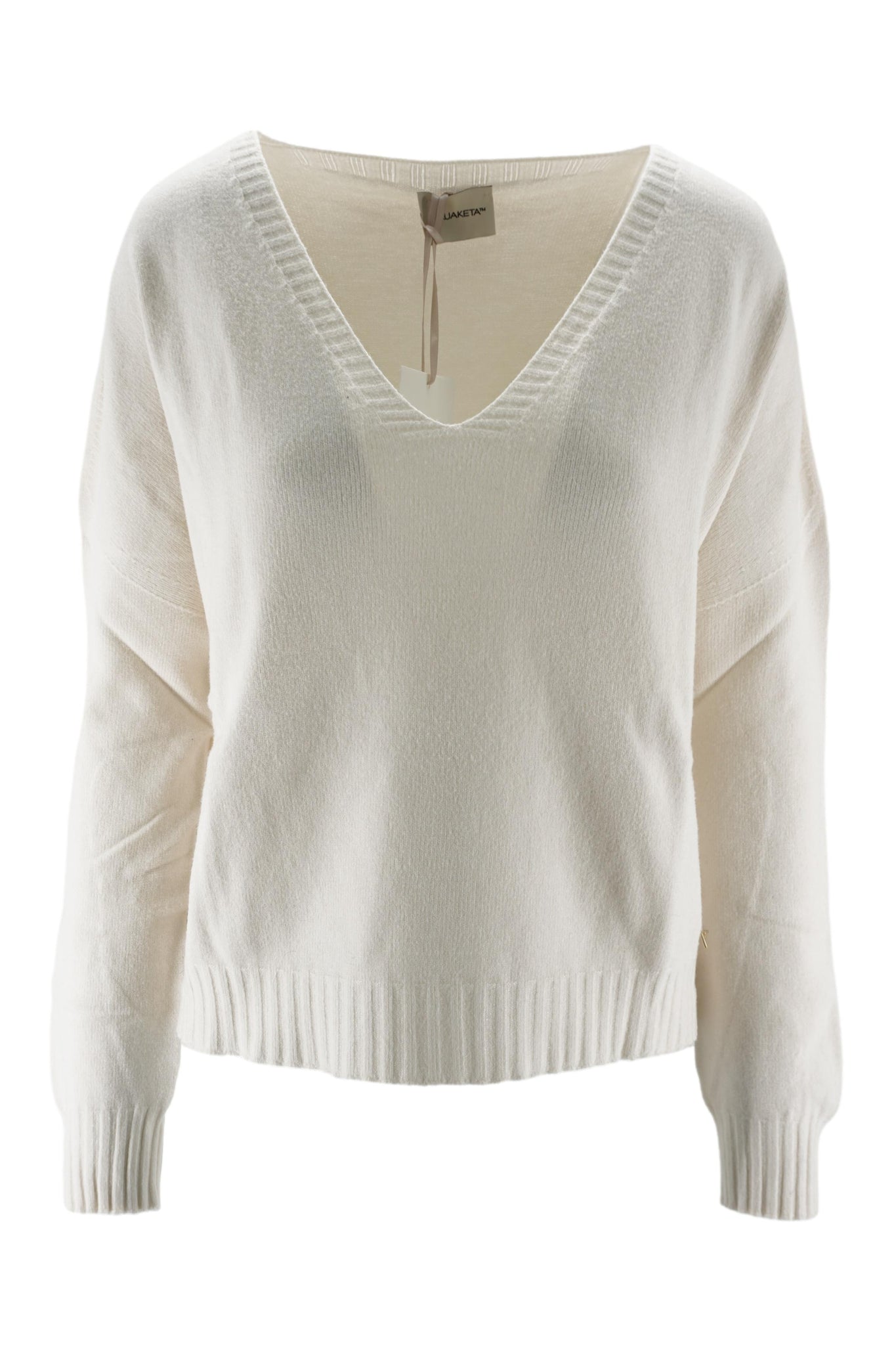 Maglia con Scollo a V / Bianco - Ideal Moda