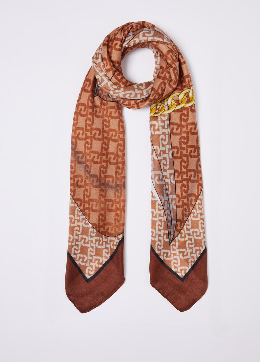 Foulard con Stampa / Beige - Ideal Moda