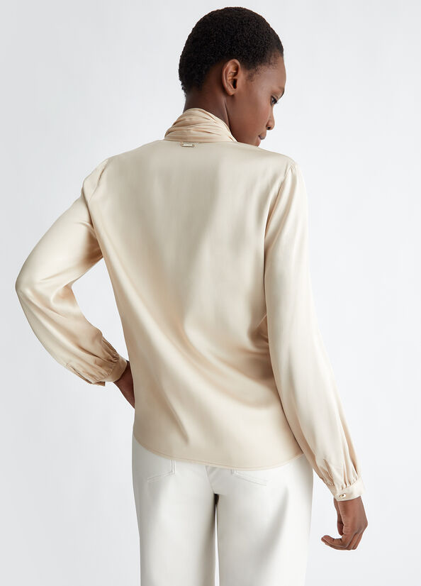 Blusa in Raso / Beige - Ideal Moda