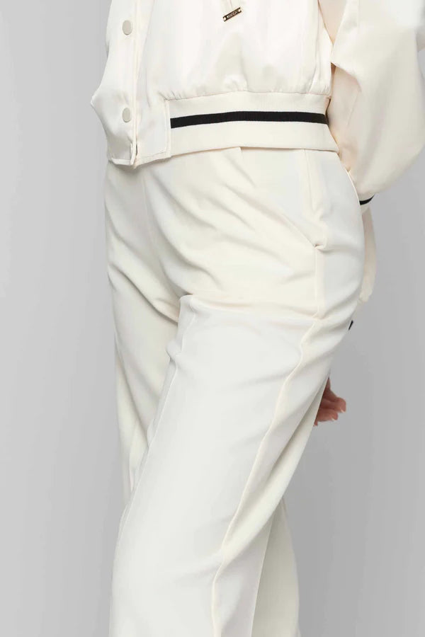 Pantalone Elegante a Vita Alta / Bianco - Ideal Moda