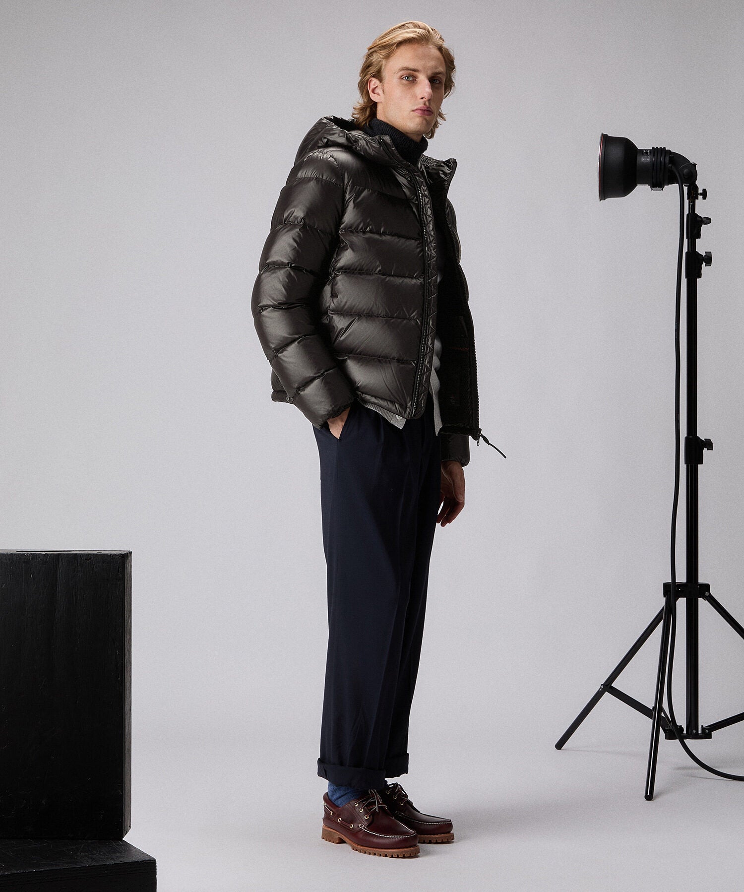 Piumino in Nylon Lucido / Nero