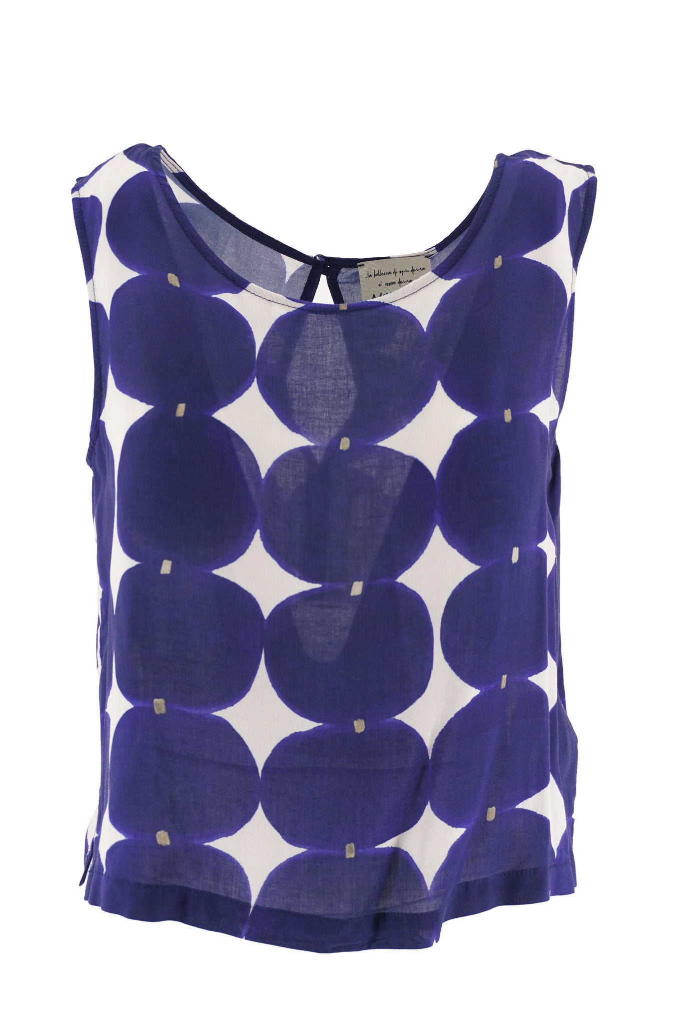 Top in Viscosa con Fantasia / Blu - Ideal Moda