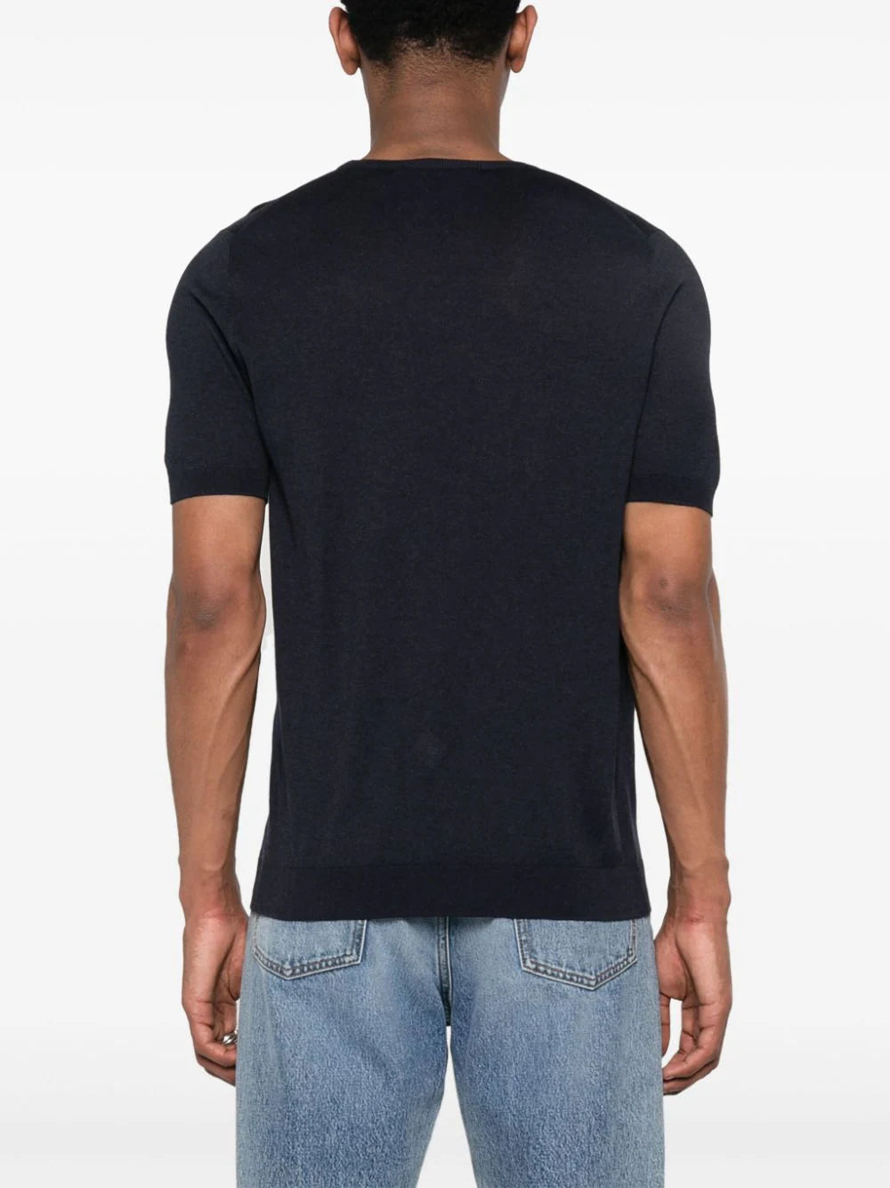 T-Shirt in Seta Josh / Blu - Ideal Moda
