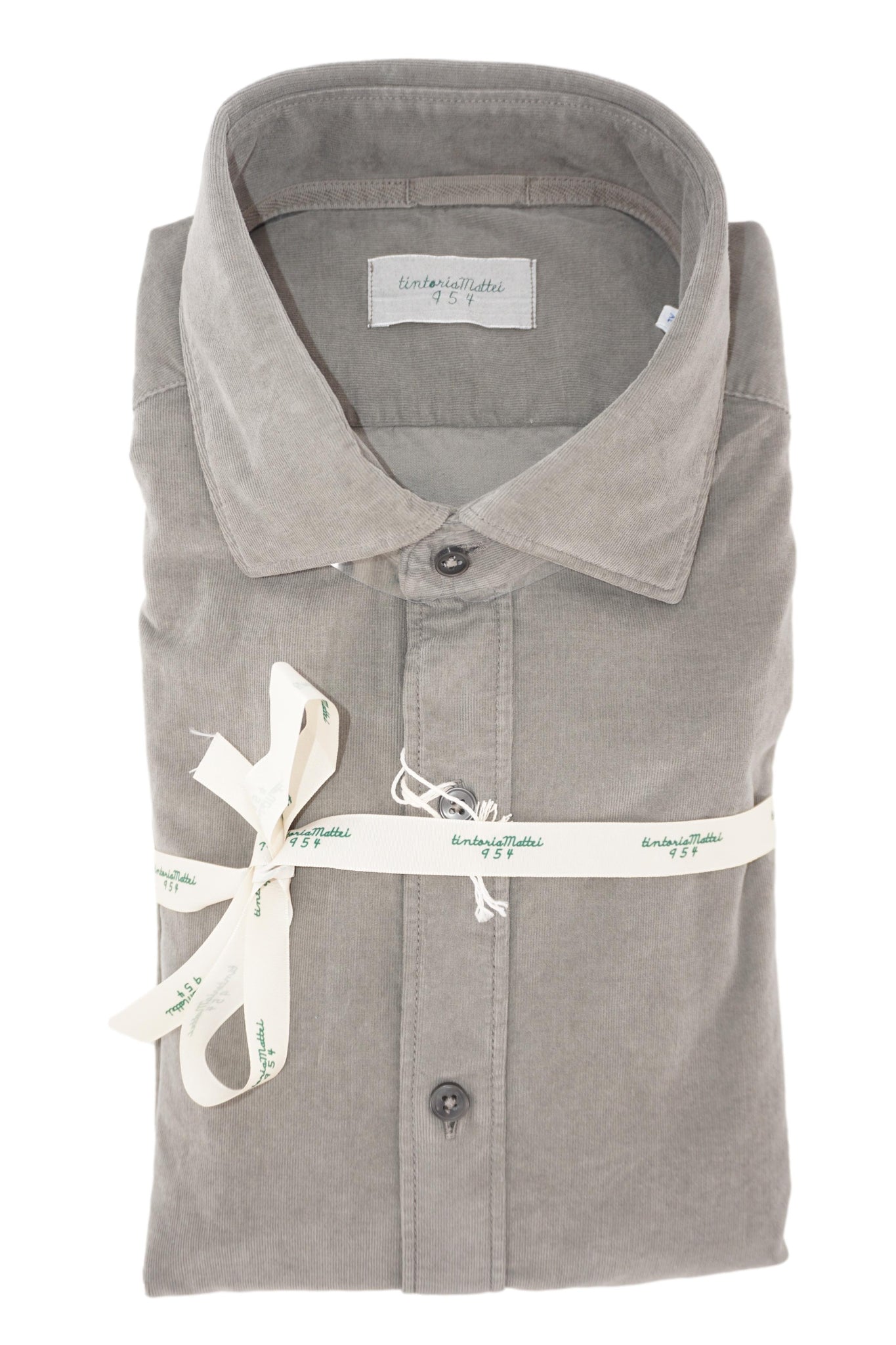 Camicia in Velluto Millerighe / Verde - Ideal Moda