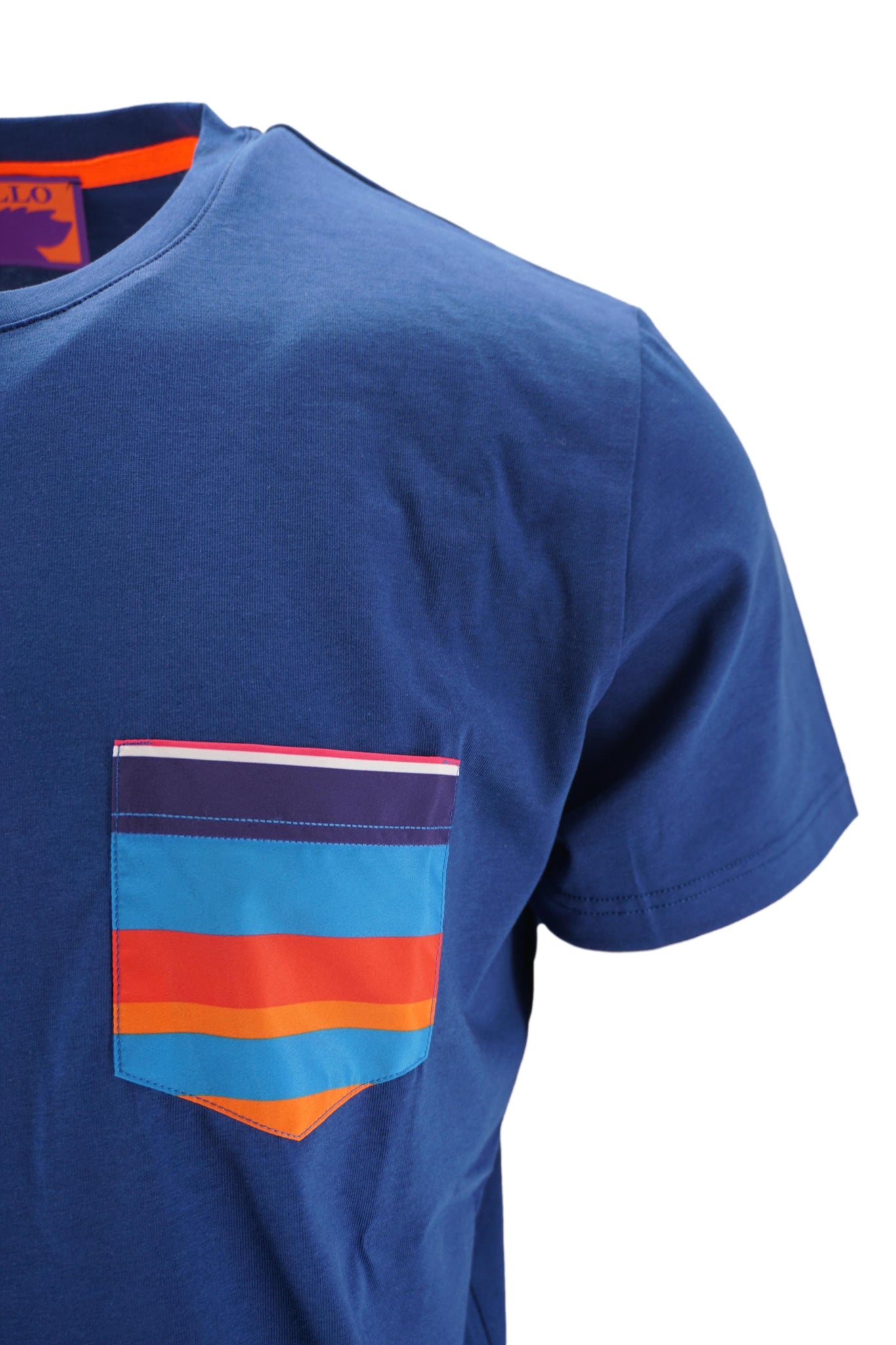 T-Shirt in Cotone con Taschino / Bluette - Ideal Moda