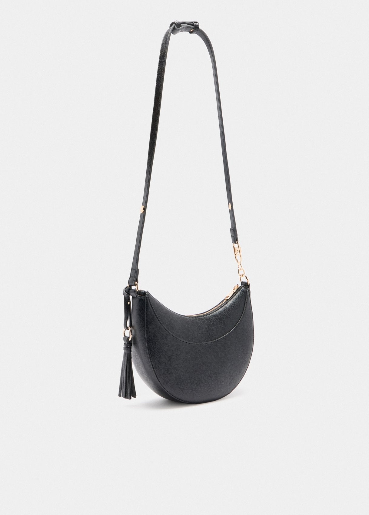 Borsa a Spalla Media con Charm / Nero