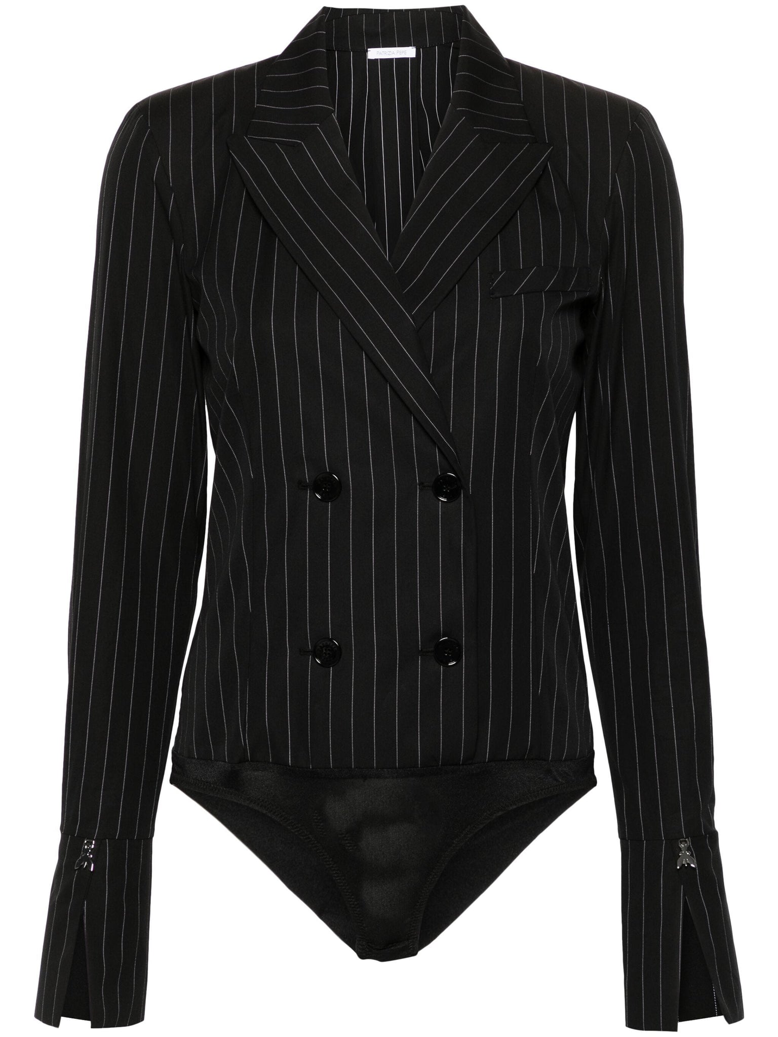 Camicia Body Gessato Doppiopetto / Nero - Ideal Moda