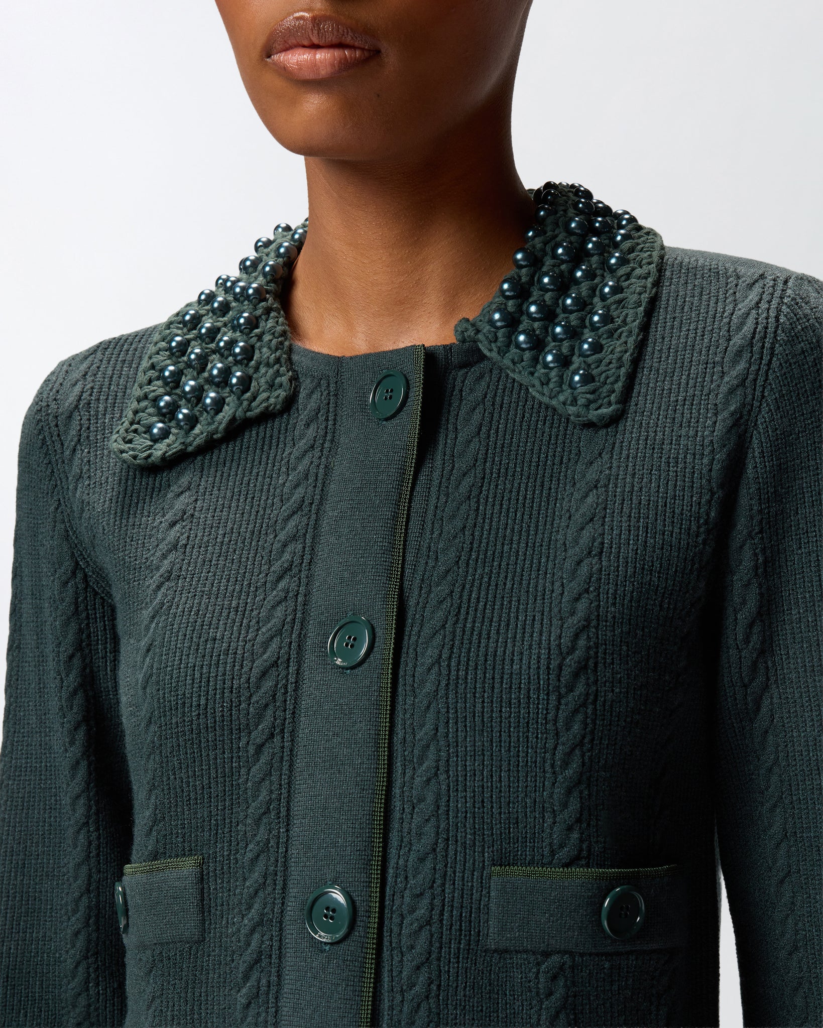 Giacca Corta in Maglia / Verde - Ideal Moda