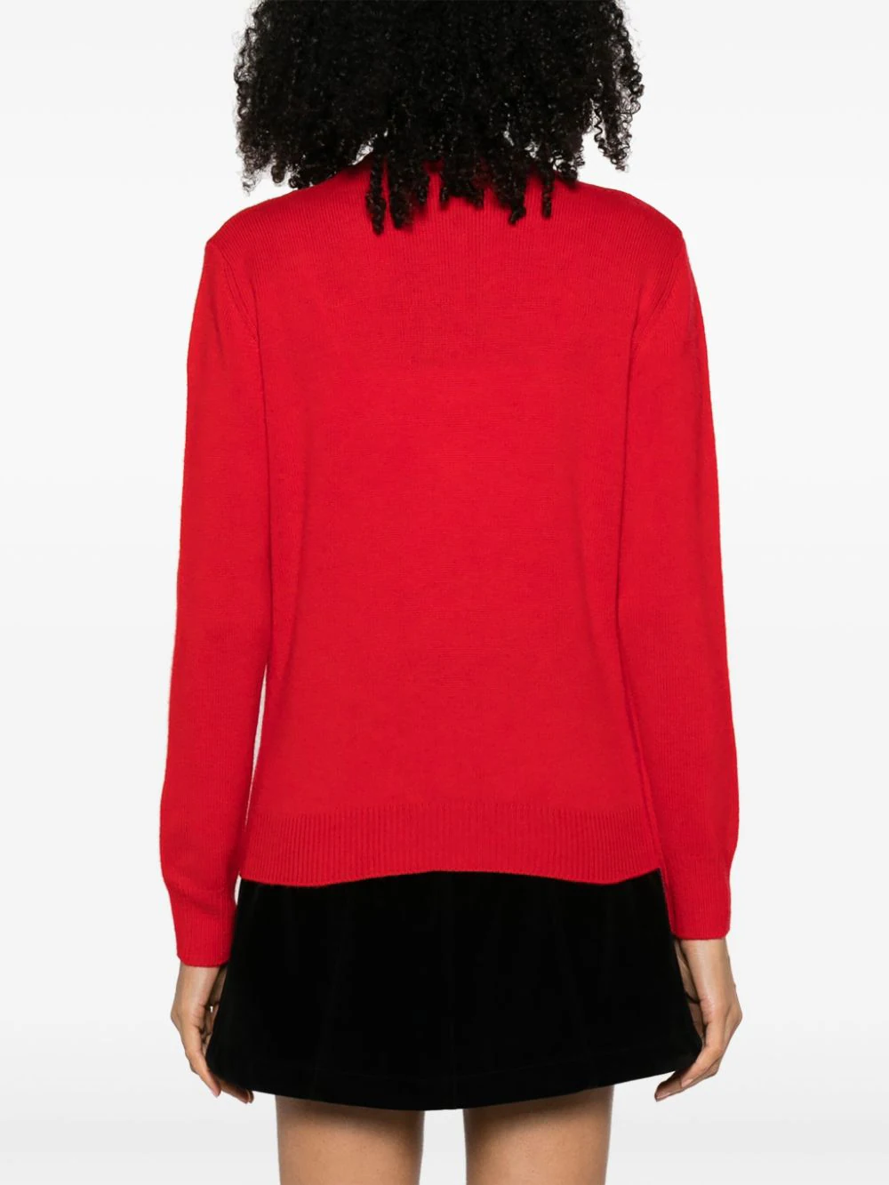 Maglia con Intarsio e Logo Ricamato / Rosso