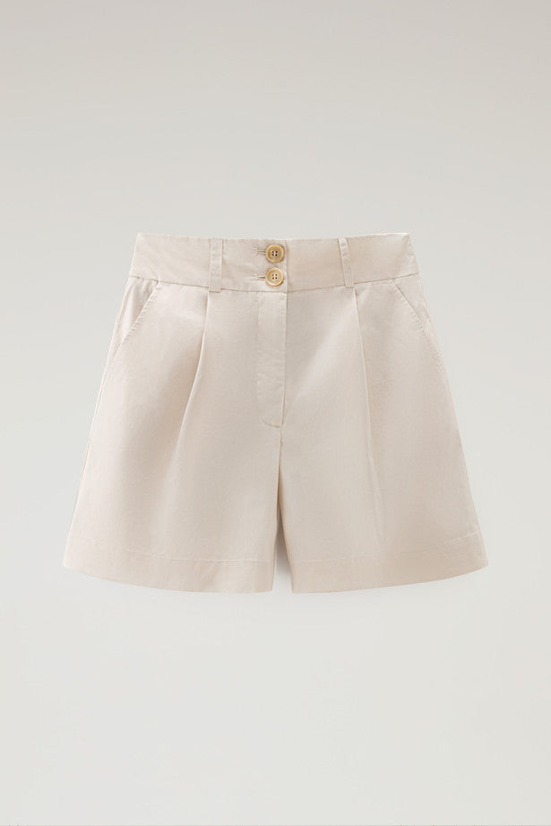 Pantaloncino in Popeline di Cotone / Beige - Ideal Moda