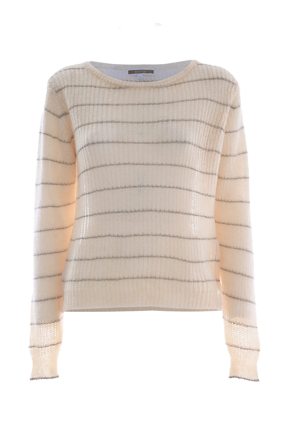 Maglia con Fantasia a Righe / Beige - Ideal Moda