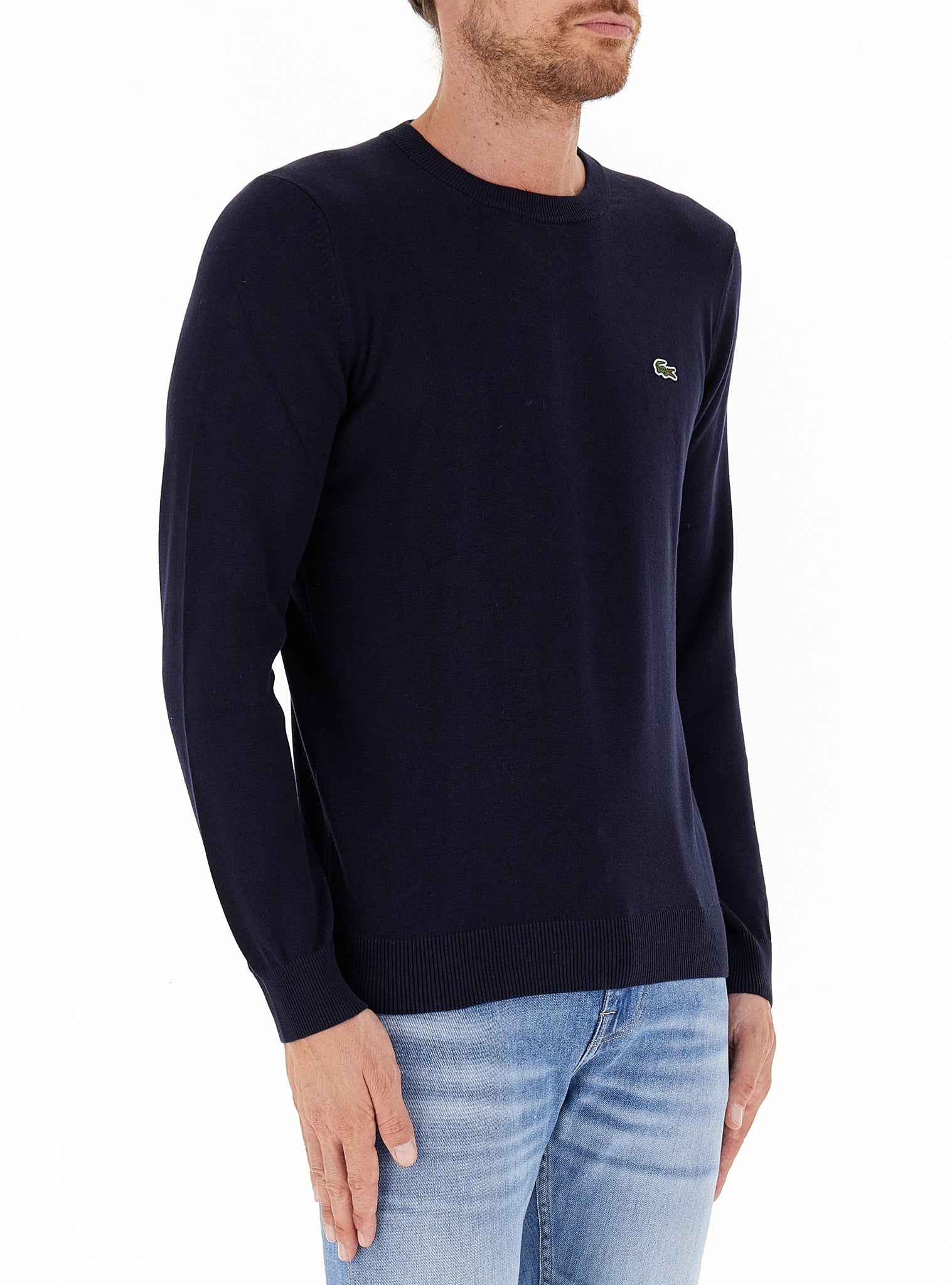 Maglia Girocollo in Misto Cotone / Blu - Ideal Moda