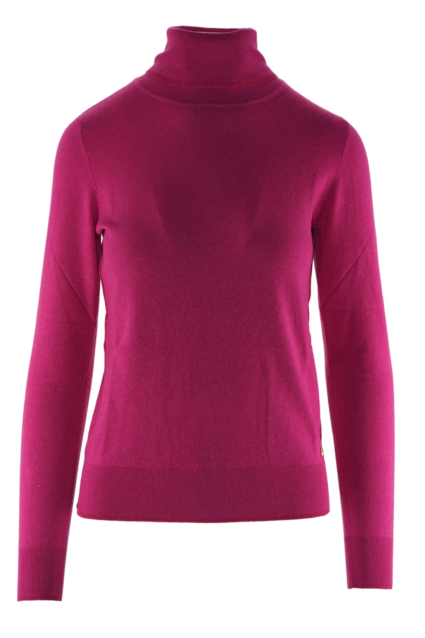 Maglia Dolcevita con Dettaglio Lurex / Fucsia - Ideal Moda
