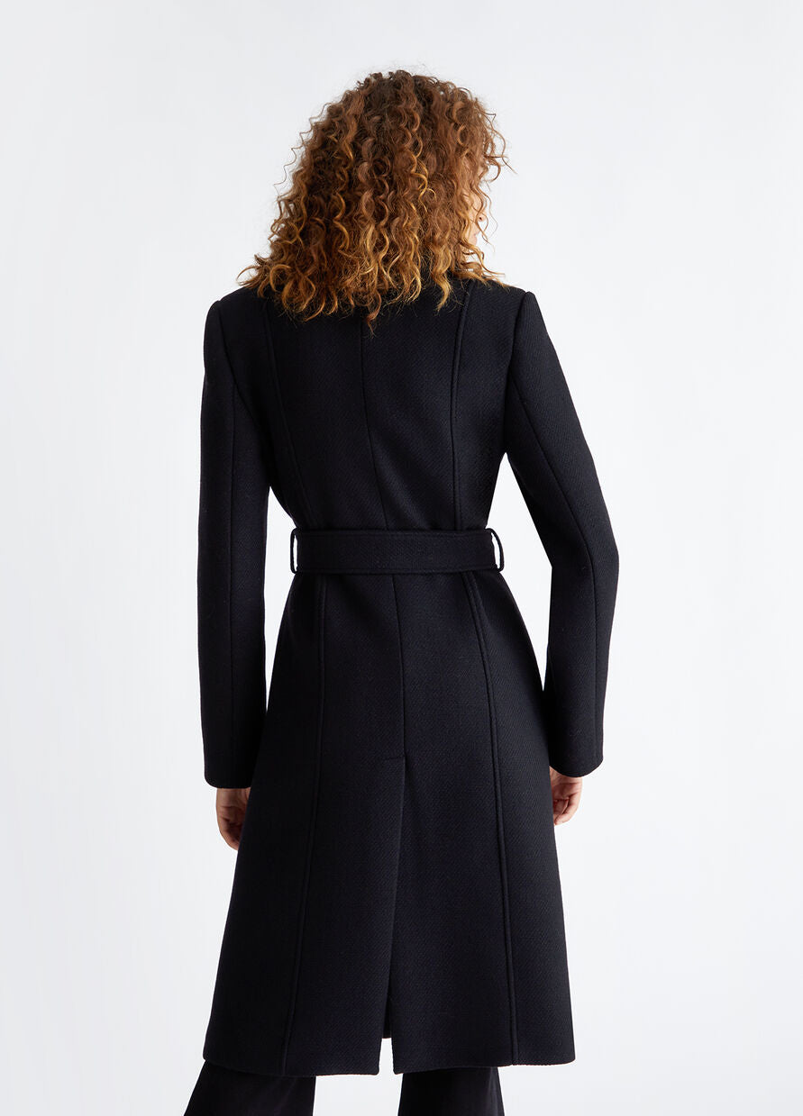 Cappotto con Chiusura Zip / Nero - Ideal Moda