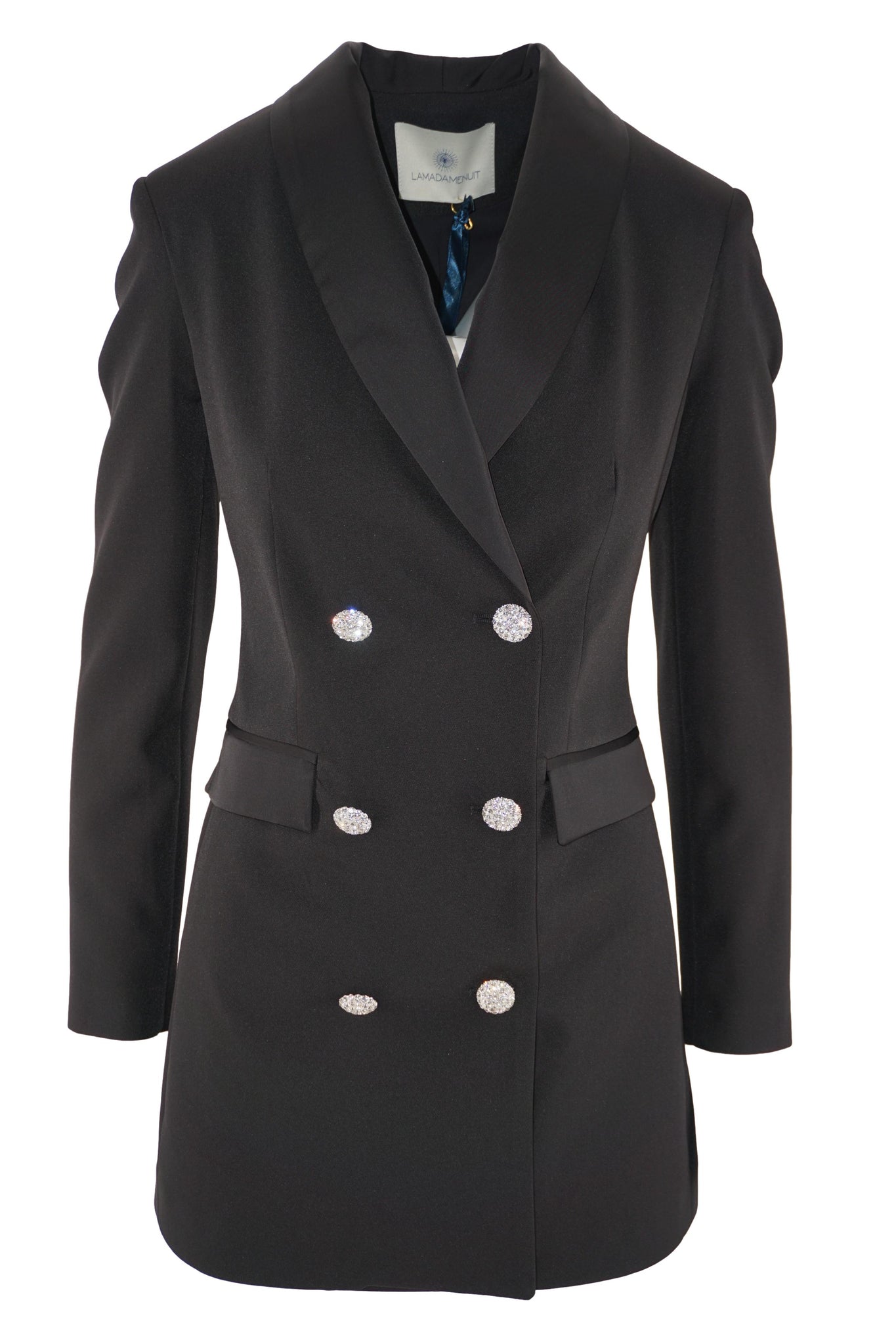 Giacca con Bottoni Gioiello / Nero - Ideal Moda