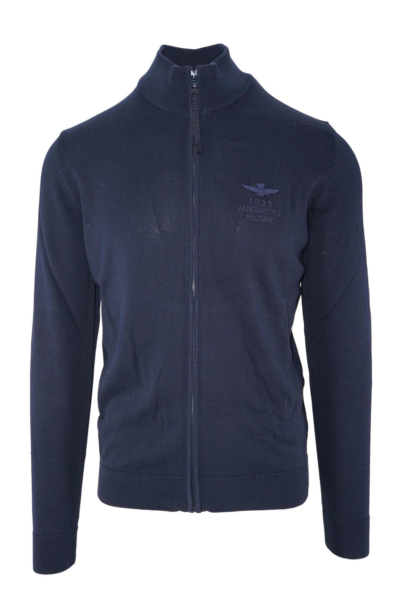 Maglia con Chiusura Zip in Cotone / Blu - Ideal Moda