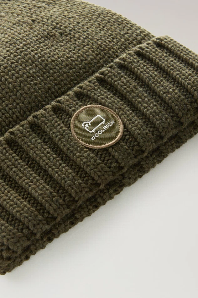 Cappello in Pura Lana con Logo / Verde - Ideal Moda