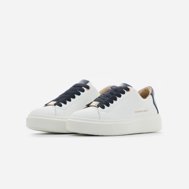 Sneaker in Pelle Modello London / Bianco - Ideal Moda