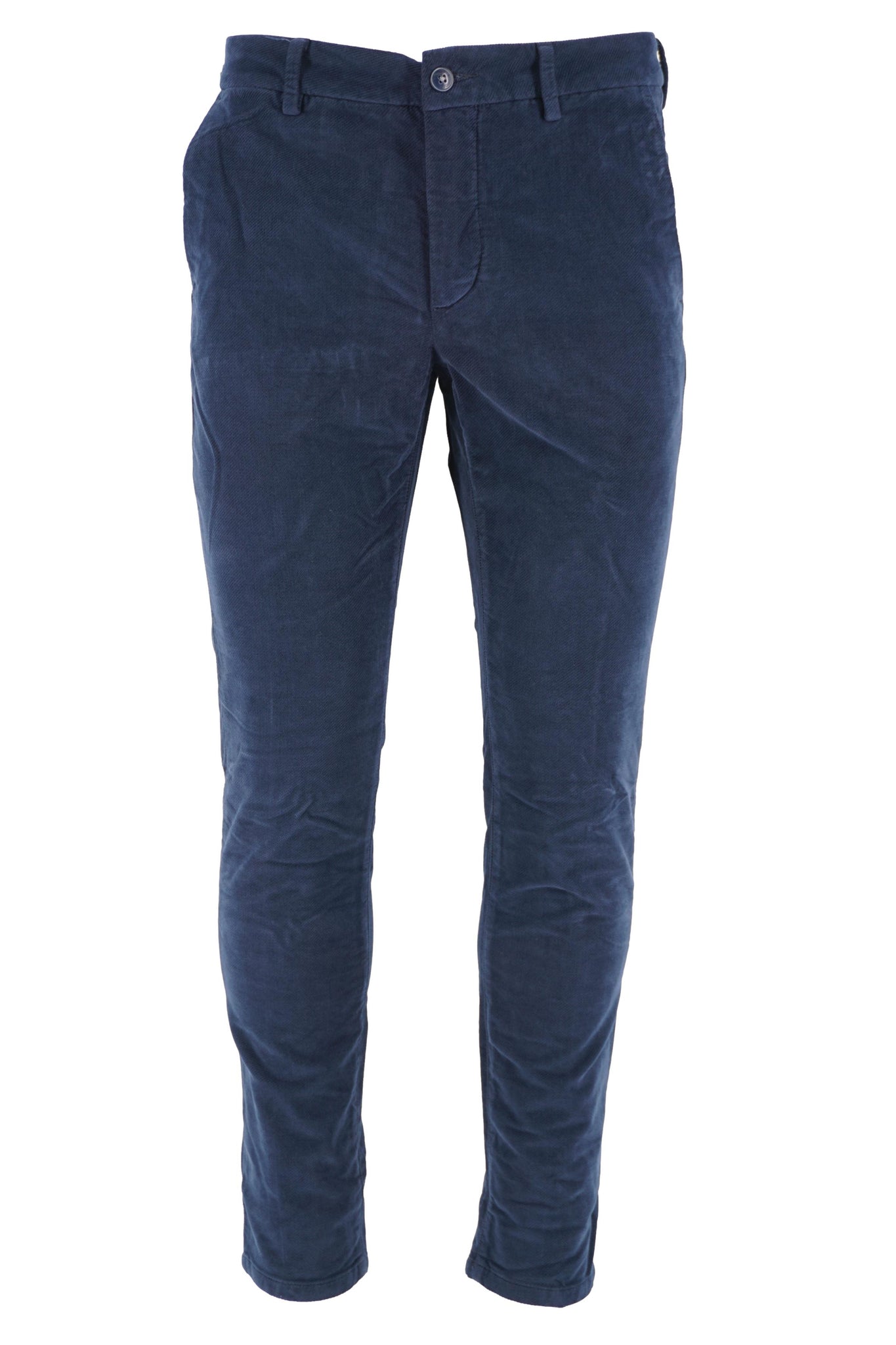 Pantalone Chino in Velluto di Cotone / Blu - Ideal Moda