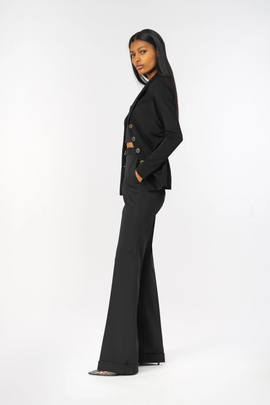 Blazer Slim in Tessuto Tecnico / Nero - Ideal Moda
