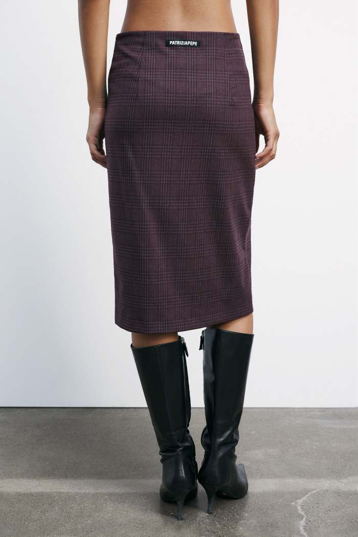 Gonna Midi con Fantasia / Bordeaux - Ideal Moda