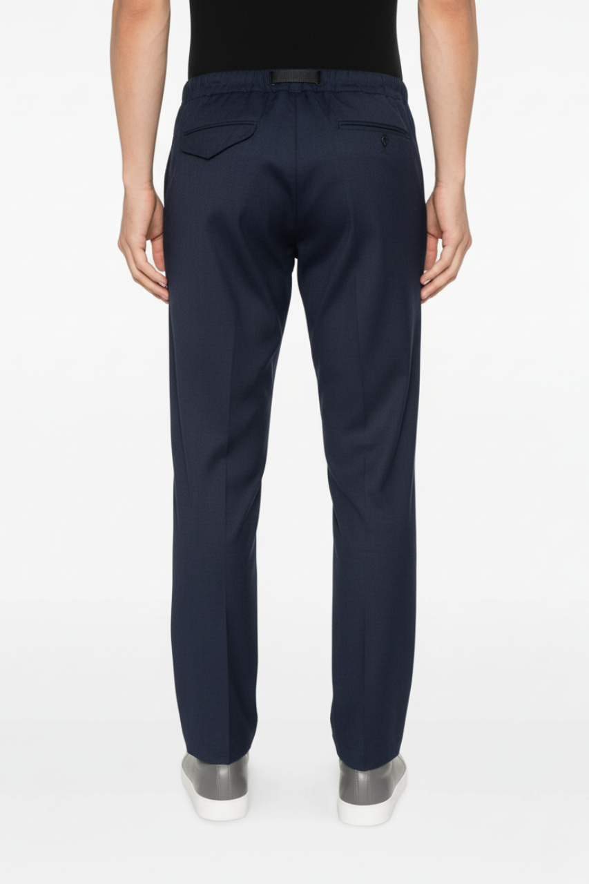 Pantalone con Fibbia e Coulisse / Blu - Ideal Moda