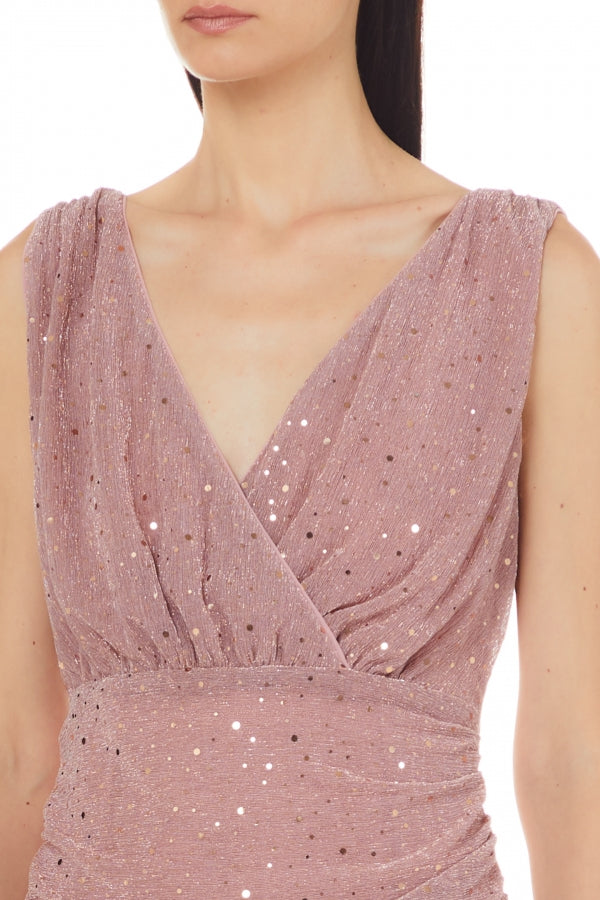Abito in Jersey con Paillettes / Rosa - Ideal Moda