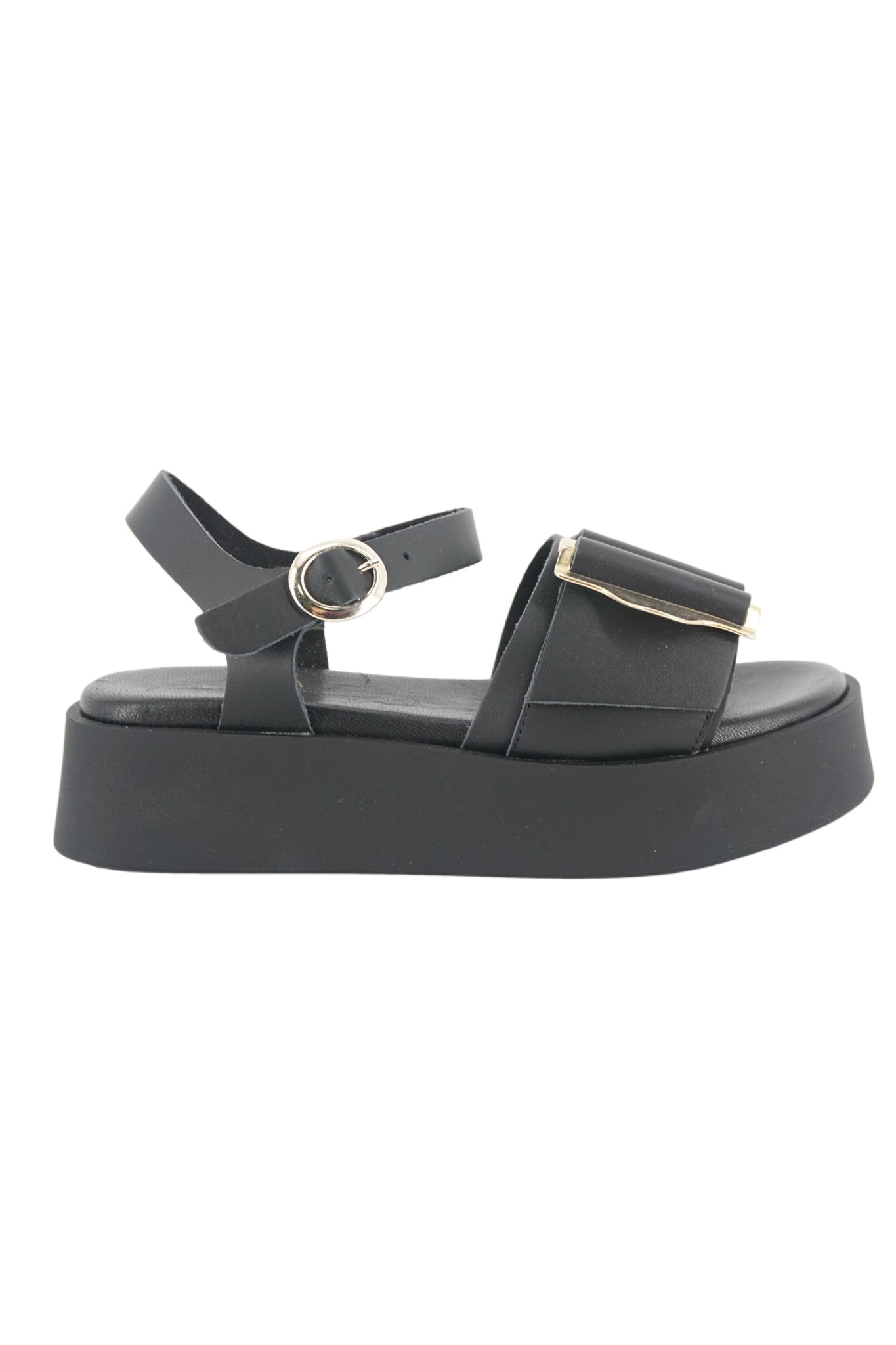Sandalo in Pelle Frau / Nero - Ideal Moda