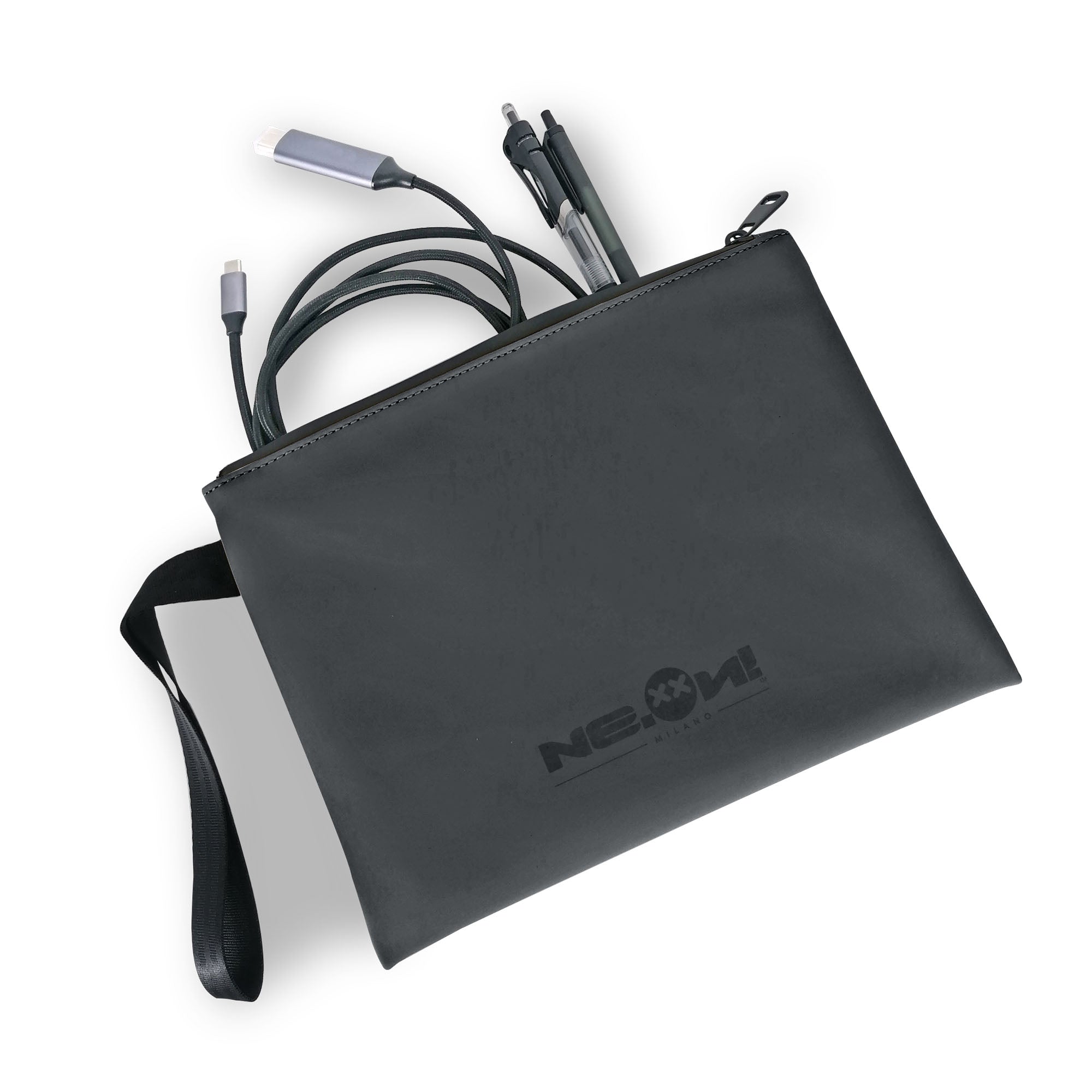 Maxi Pouch con Logo / Nero - Ideal Moda