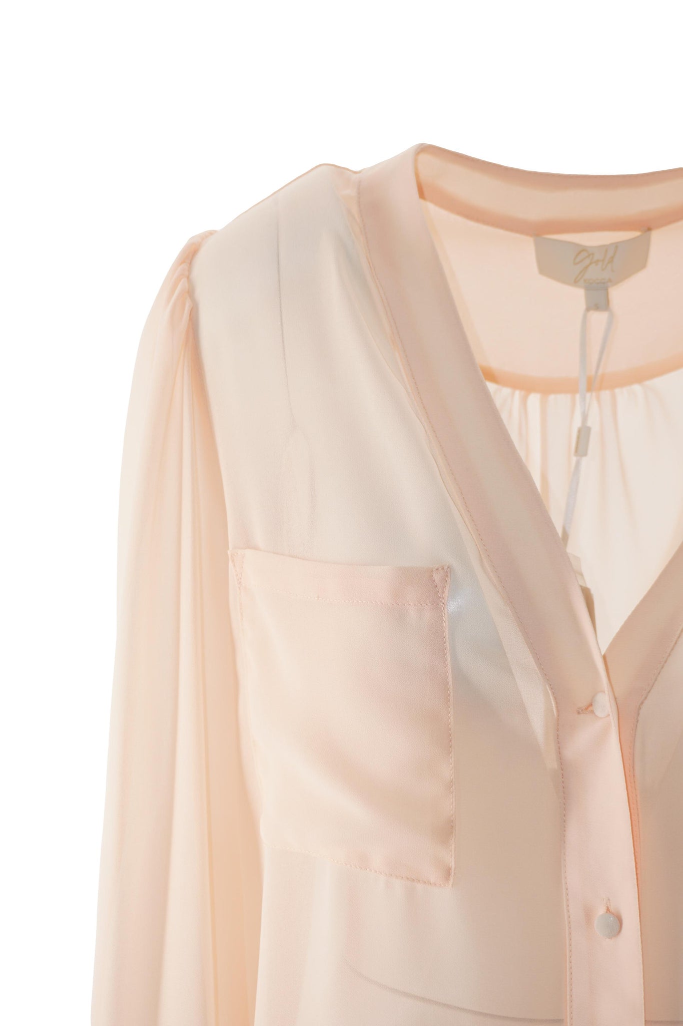 Camicia con Scollo a V / Rosa - Ideal Moda