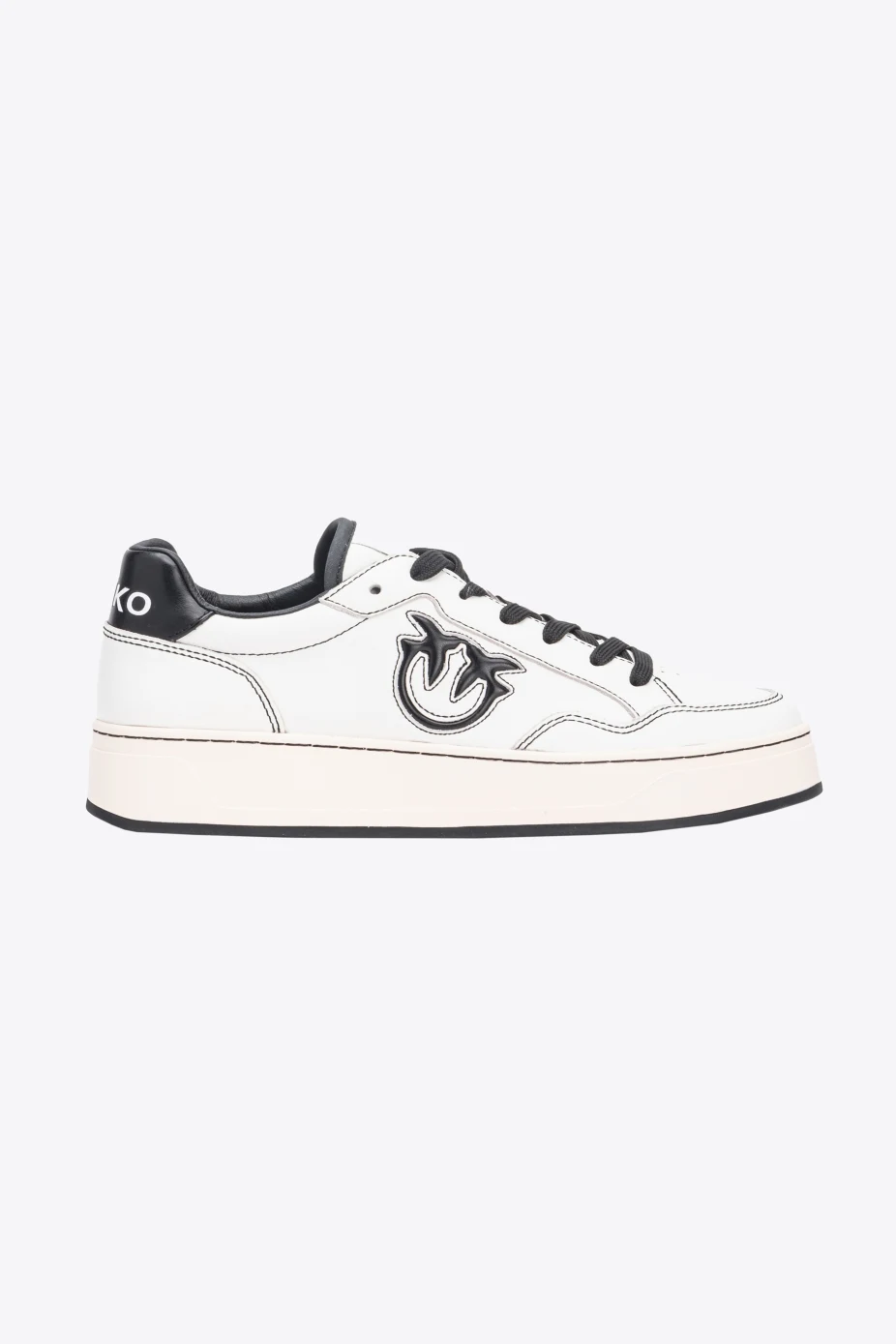 Sneaker in Pelle con Logo / Bianco - Ideal Moda