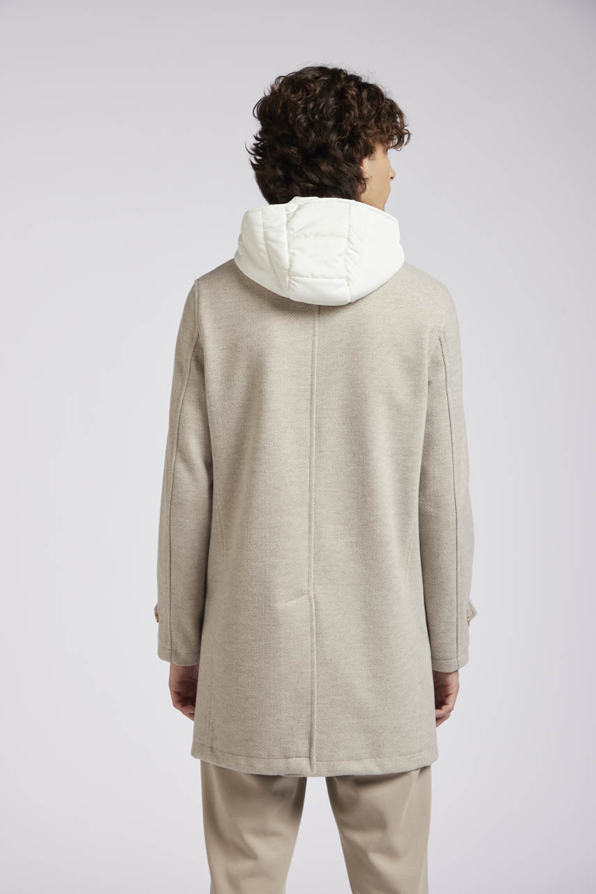 Cappotto Monopetto con Pettorina / Beige - Ideal Moda