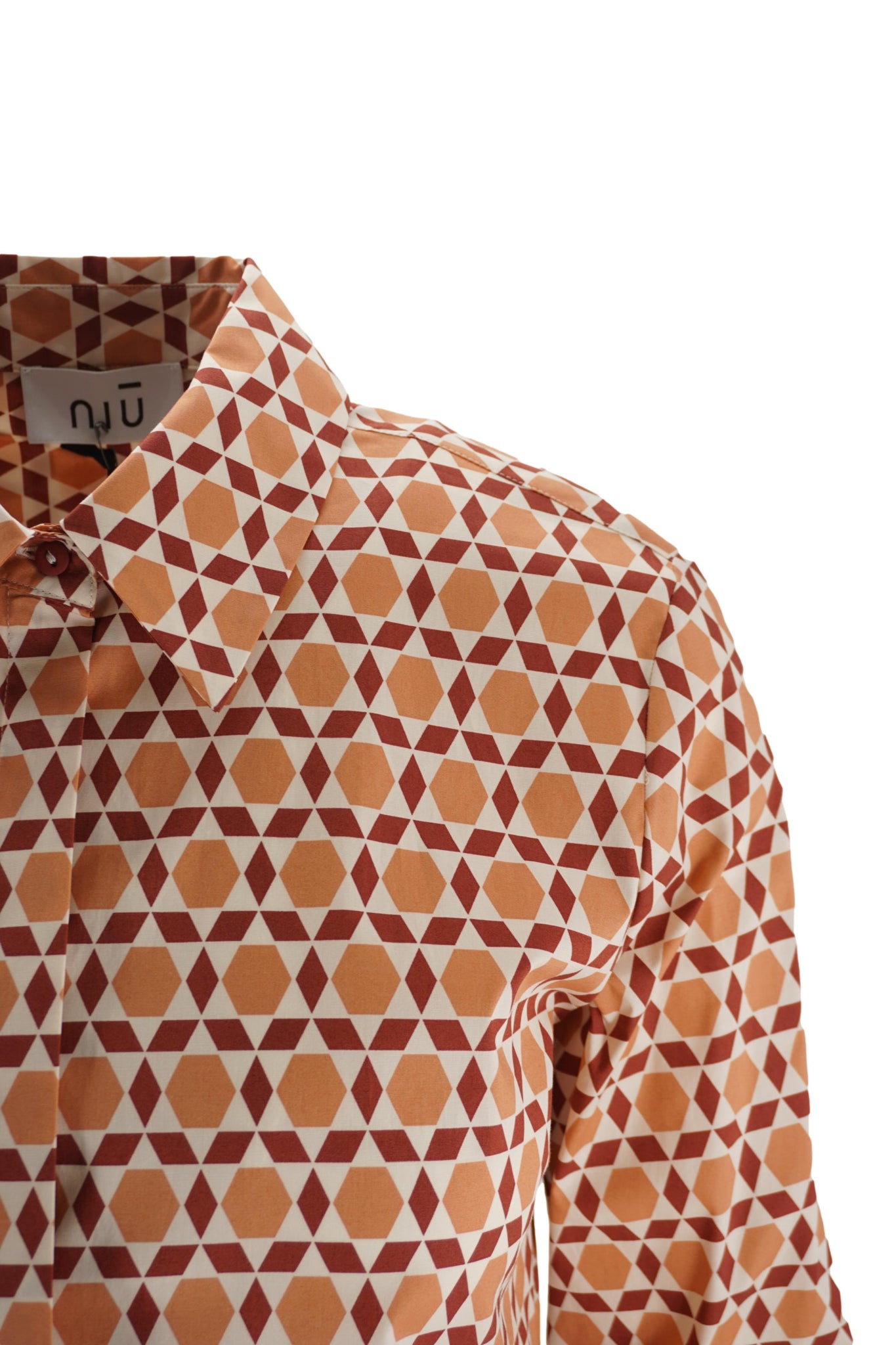 Camicia in Cotone con Fantasia / Beige - Ideal Moda