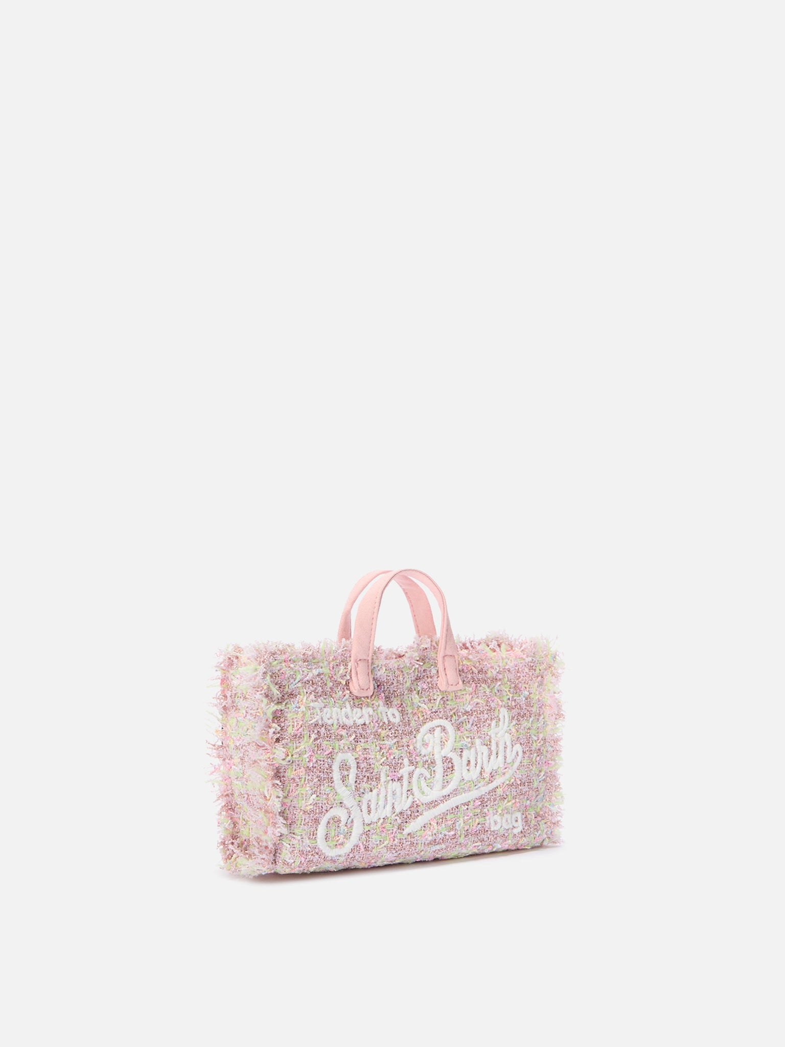 Mini Borsa Porta Telefono in Tweed Lurex / Rosa