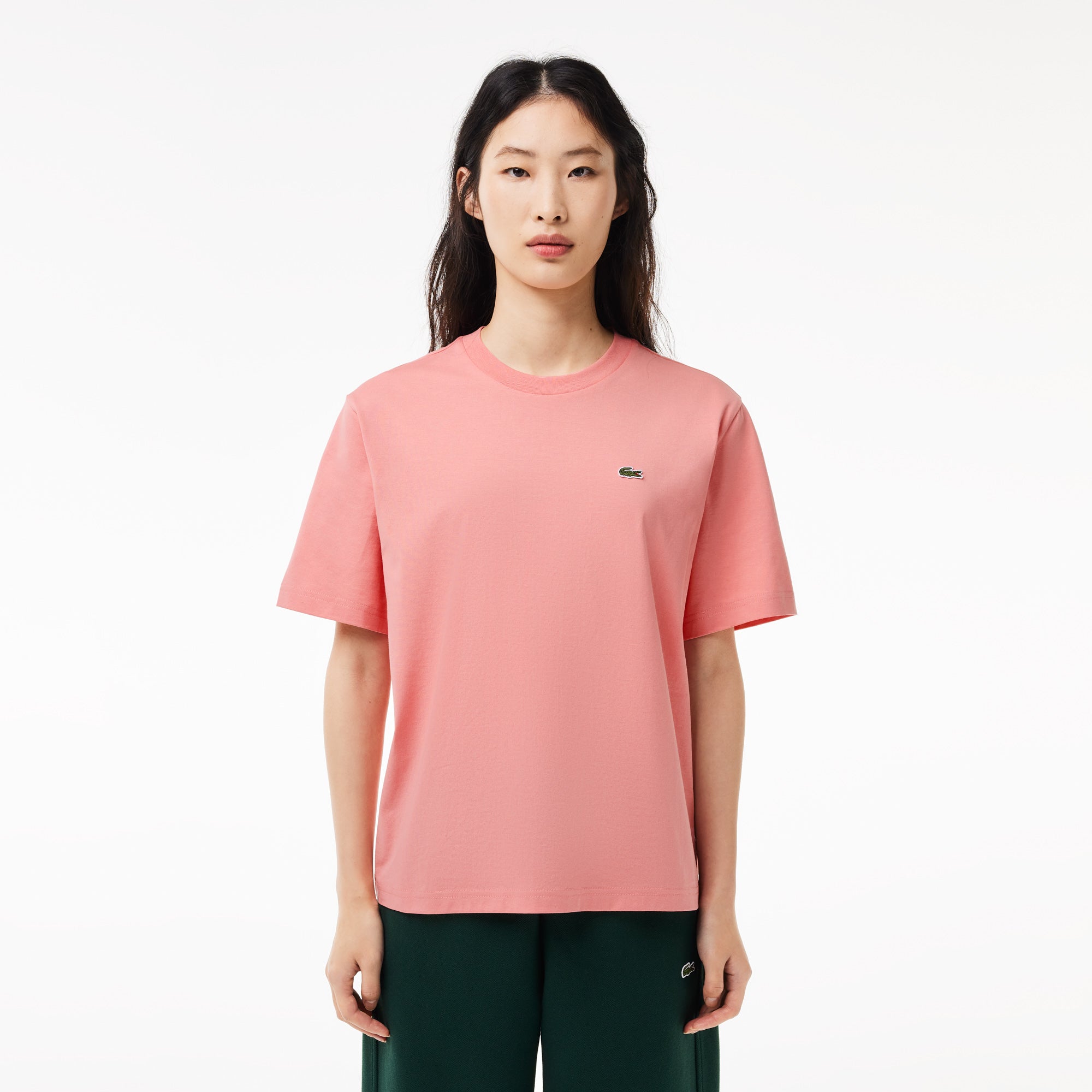 T-Shirt Relaxed Fit in Jersey Pima Cotton / Rosa - Ideal Moda