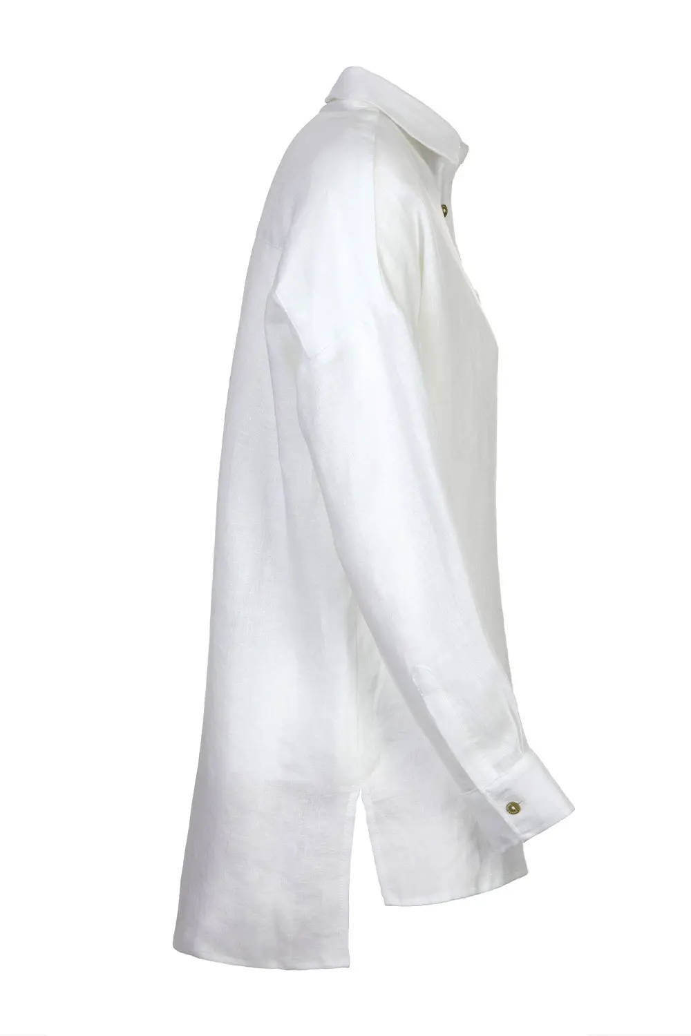 Camicia Ampia in Lino / Bianco - Ideal Moda