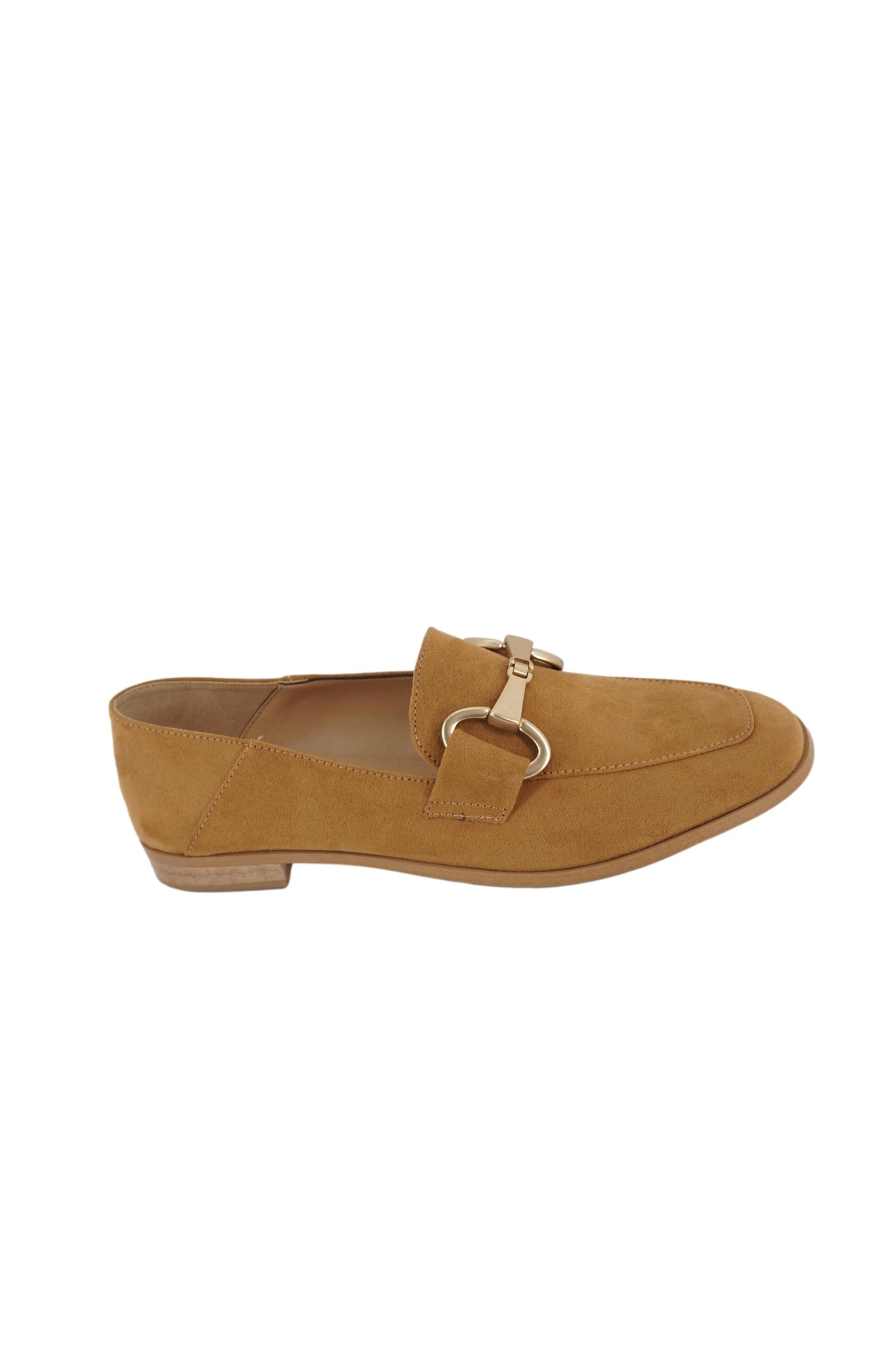 Mocassino in Camoscio con Fibbia / Cuoio - Ideal Moda