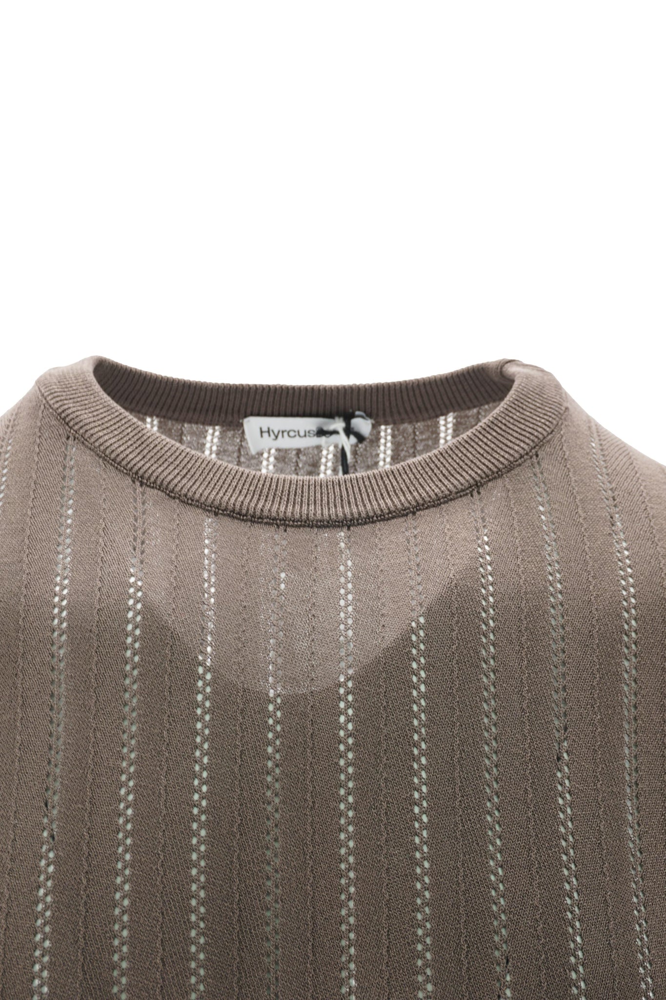 T-Shirt con Tramatura Traforata / Marrone - Ideal Moda