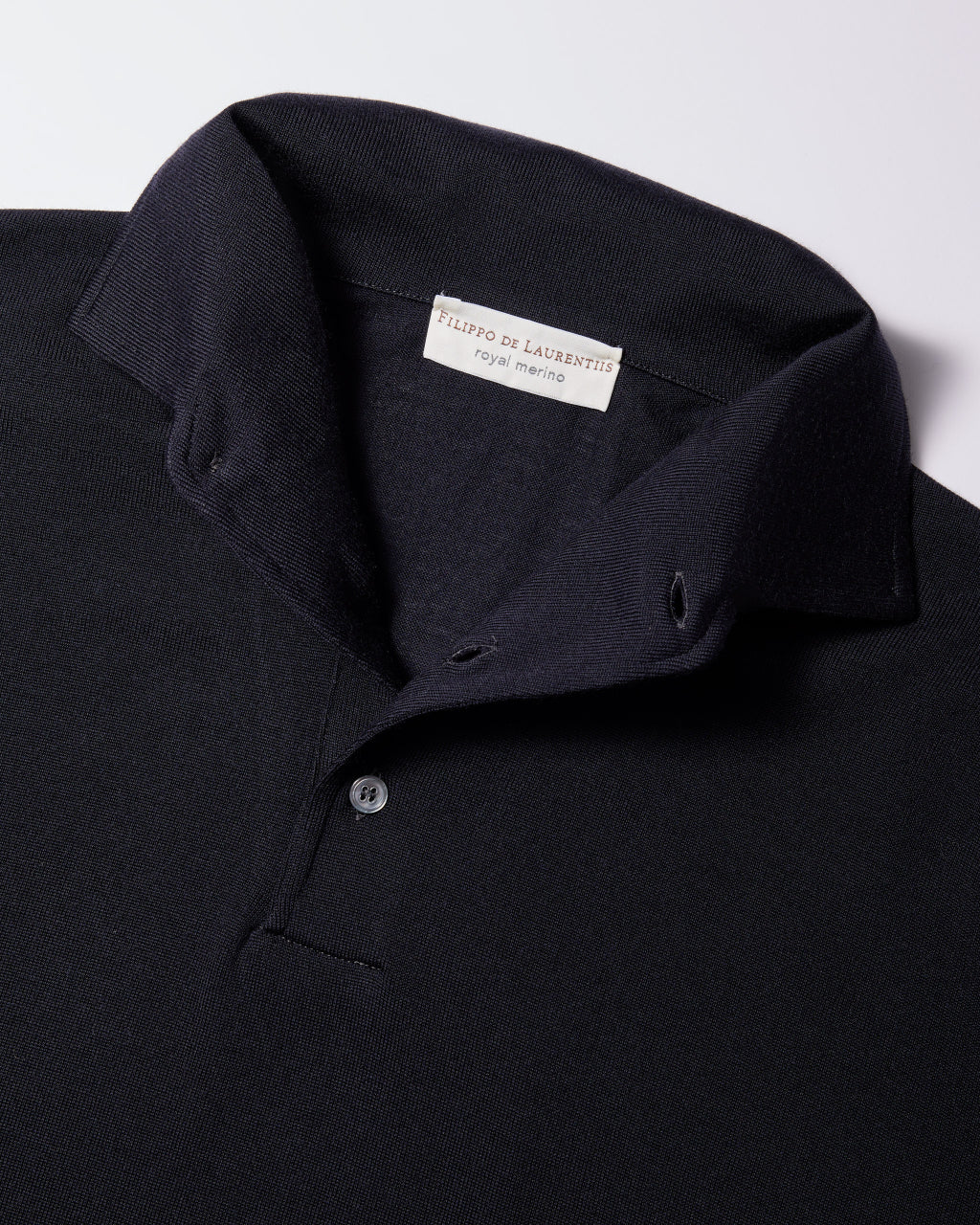 Polo in Maglia Collo Paramontura / Blu