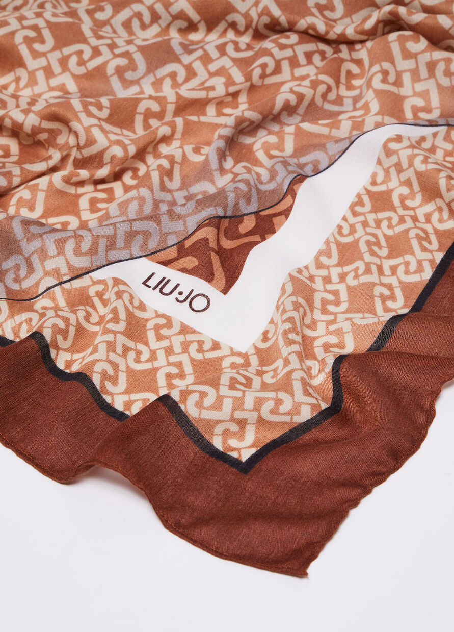 Foulard con Stampa / Beige - Ideal Moda