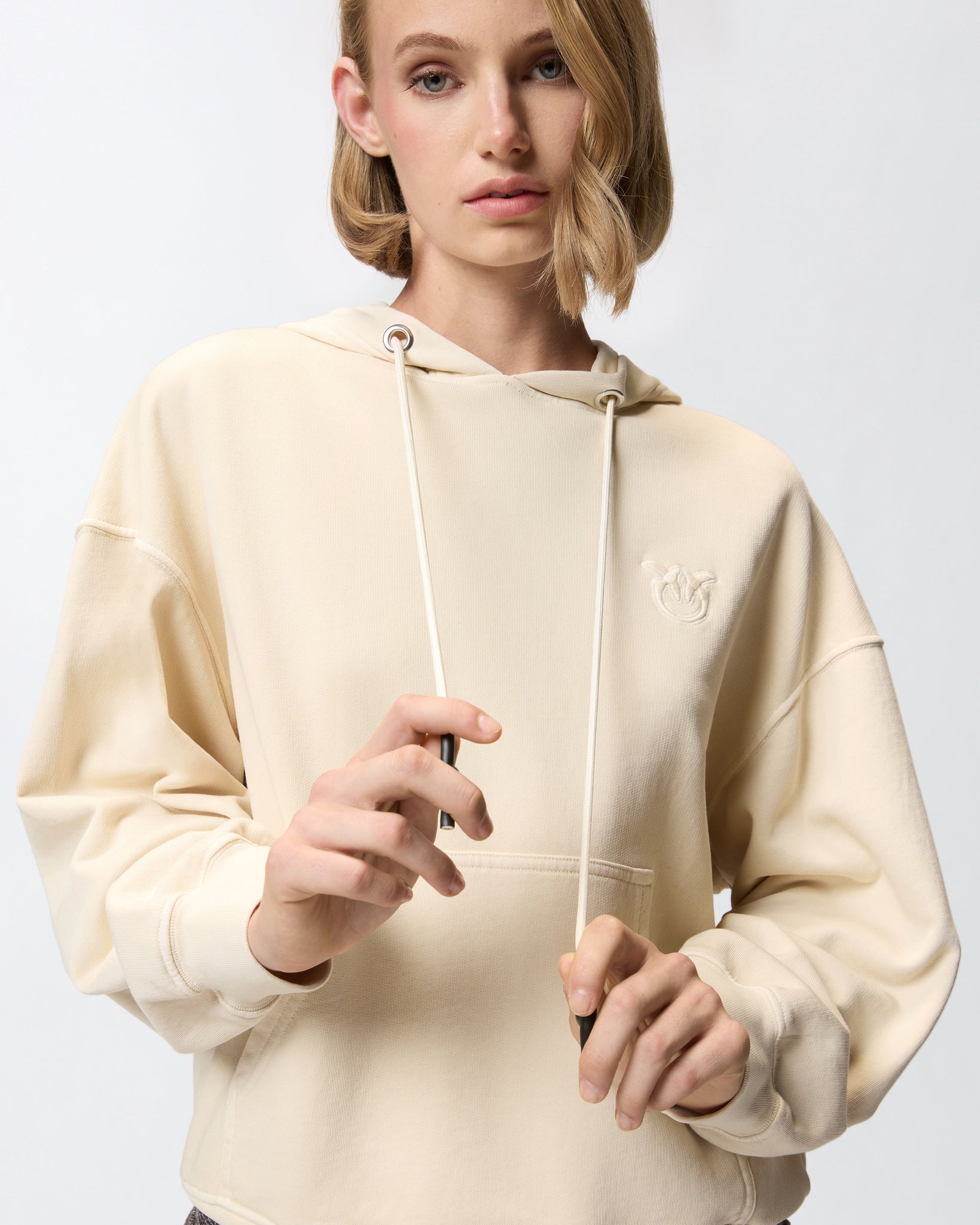 Felpa con Cappuccio / Beige - Ideal Moda