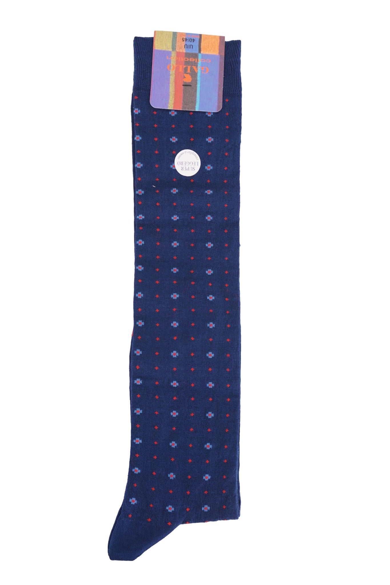 Calze Lunghe con Fantasia Gallo / Blu - Ideal Moda
